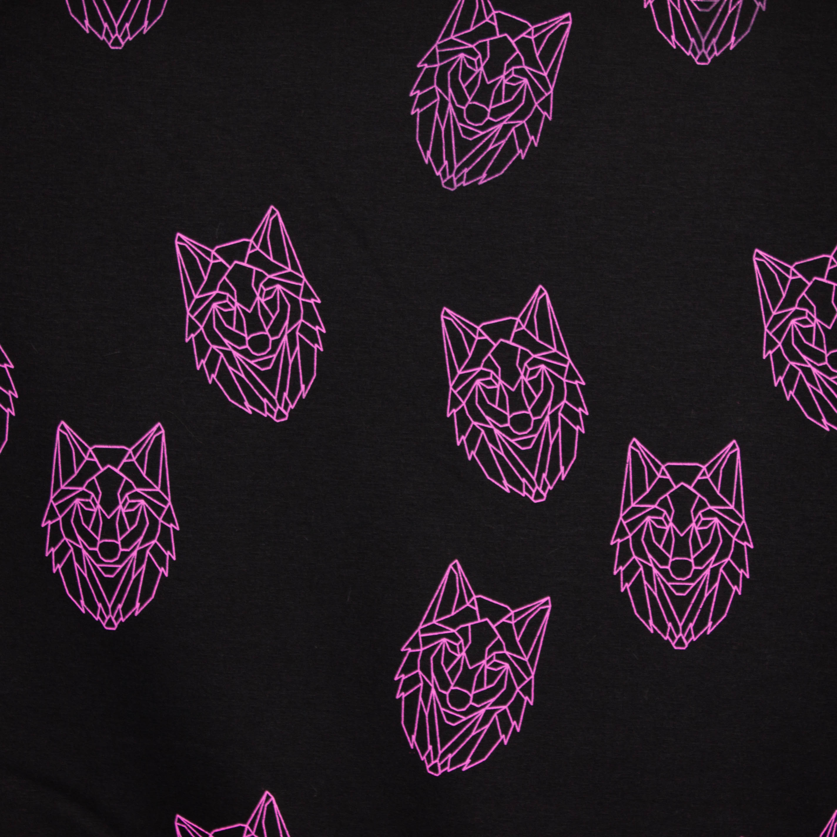 Fleece zwart met neon wolf